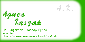agnes kaszap business card